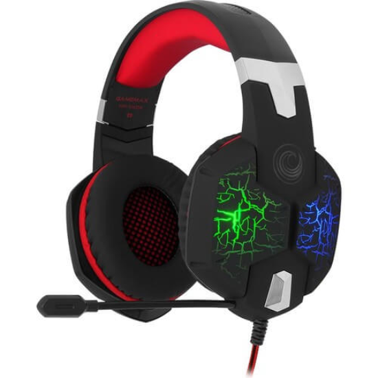 Metal Ultra Kırmızı LED Siyah Profesyonel Oyuncu Kulaklığı